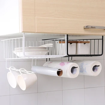 

Kitchen Cabinet Under Wrought Iron Paint Shelf Compartment Hanging Basket Storage Rack Storage Rack Cabinet Rack Finishing Rack
