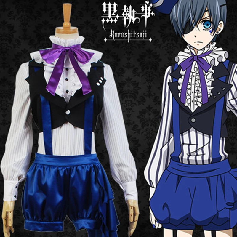 Аниме Kuroshitsuji Черный Дворецкий книга цирка Косплей Ciel Phantomhive Костюм Полный