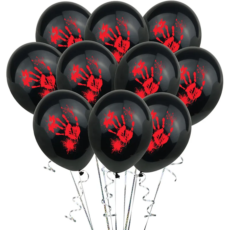 10 шт. Хэллоуин украшения 12 дюймов толстые латексные воздушные шары карнавальный костюм зомби вечерние украшения фон расположение воздушные шары - Цвет: black3