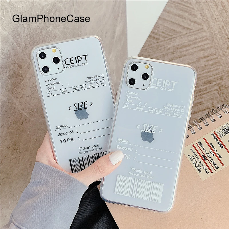 GlamPhoneCase простой чехол для телефона штрих-кода iPhone11Pro/Max X XS Max XR Мягкий силиконовый