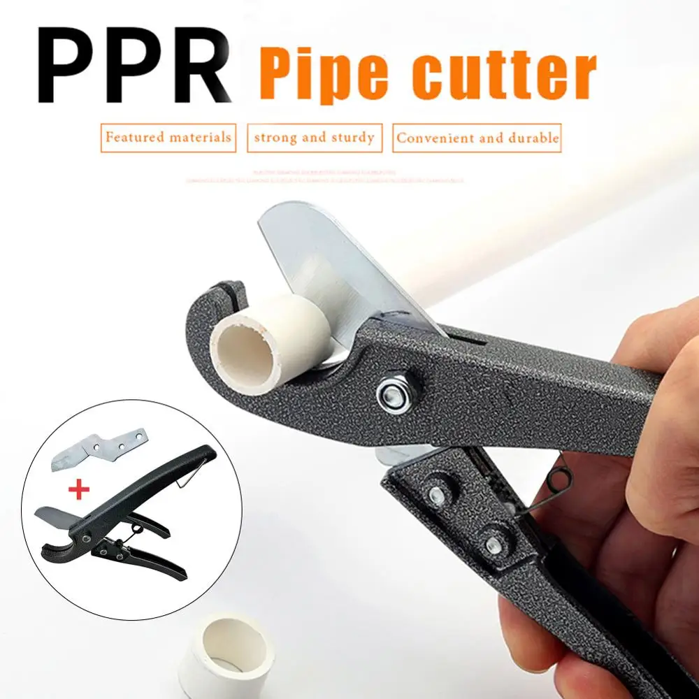 

PVC Pipe Cutter Aluminum Alloy Body Ratchet Scissors Tube Cutter for 1-1/4" O.D Pipes with Extra Blade Hose Cutting Hand Tools