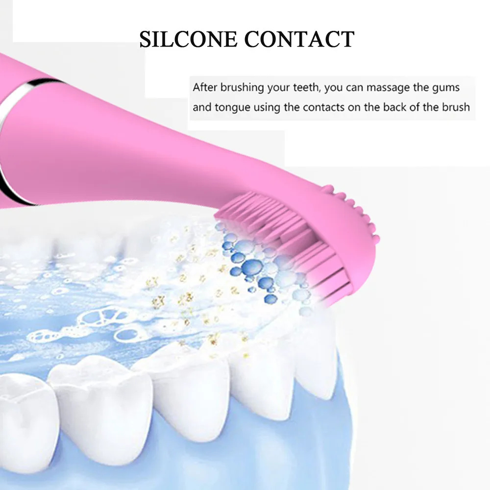 Силиконовая зубная щетка, звуковая электрическая волна, чистящие щетки для рта, Мягкая зубная щетка, ленивая зубная щетка, быстрая чистка зубов
