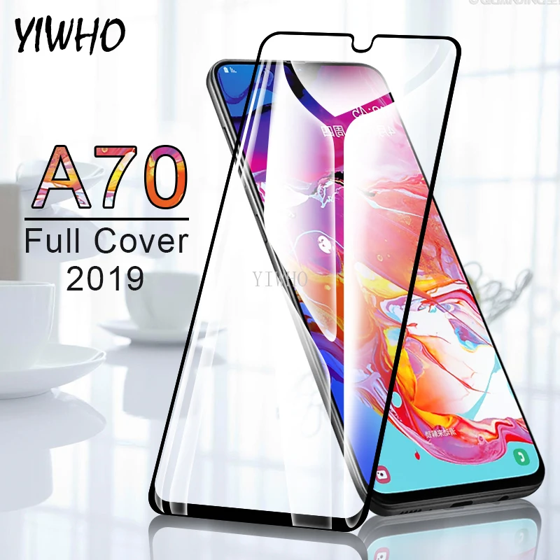 

Protective Glass on For Samsung Galaxy A70 Glass Screen Protector Glas Tempered on For SamsungA70 A 70 70A Film Cover Black