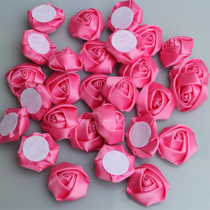 20 шт./лот Сделай своими руками 3,5 см персиковый атласный розовый искусственный цветок ленты для невесты Свадебный букет невесты