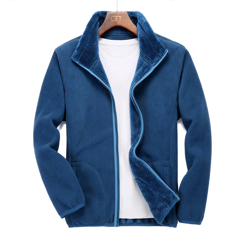 2022 Men Fleece Coat Outdoor Thick Warm Double-sided Autumn Winter Jacket Inner Liner Men's Tops Outerwear men s outdoor casual liner autumn and winter fleece jacket