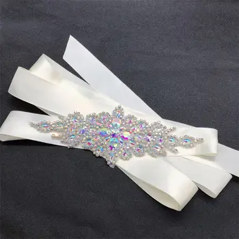

Handmade Glitter Reflective Colorful Imitation Crystal Wedding Belt Dress Gown Accessory Bridal Womens Evening Party Wide Sashes