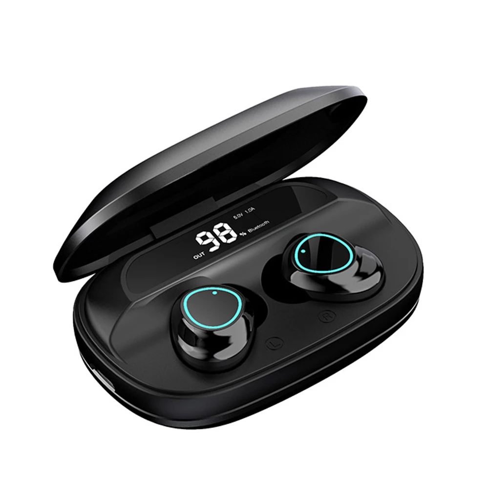 Черный IPX7 водонепроницаемый беспроводной usb зарядка Bluetooth наушники Спорт на открытом воздухе интеллектуальное сенсорное управление голосовой помощник умные наушники - Цвет: Черный