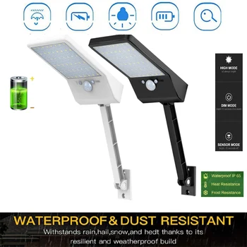

LED Solar Light PIR Motion Sensor Lamp Ip65 Waterproof Outdoor Garden Wall Gear lock remote controller rotate