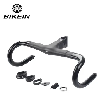 

BIKEIN Road Bike Integrated Handlebar Carbon Fiber Racing Bike Bent Rod Matt / Gloss with Rod and Headphones Ultra Light 450g