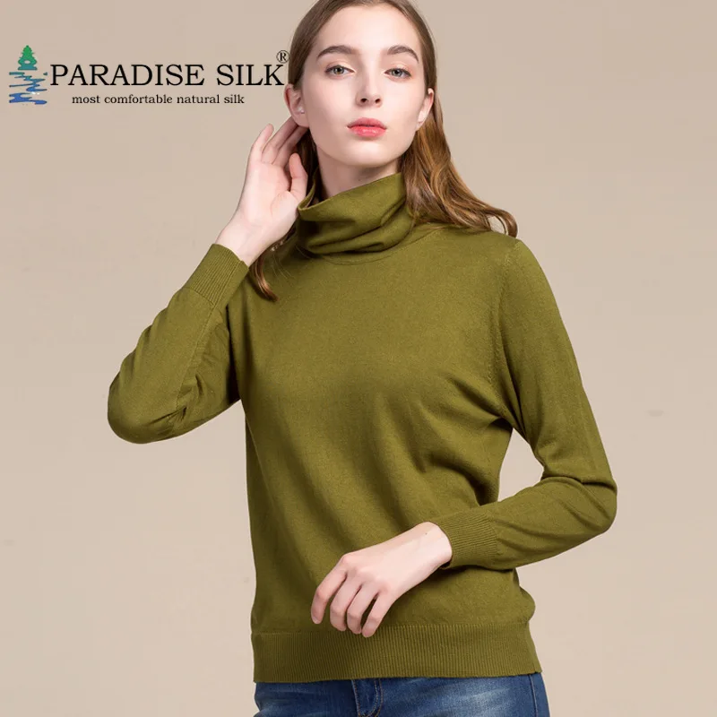Women Pullovers 85% Silk 15% Cashmere Knitted Turtleneck Winter Bottoming Knit Shirt Long Sleeves Top Size L XL XXL | Женская одежда