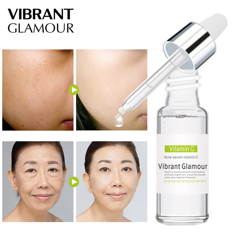 VIBRANT GLAMOUR Vitamin C Facial Serum Anti Wrinkle Remove Dark Spots Collagen Face Serum Anti Aging Essence Whitening VIBRANT GLAMOUR Vitamin C Facial Serum Anti Wrinkle Remove Dark Spots Collagen Face Serum Anti Aging Essence Whitening