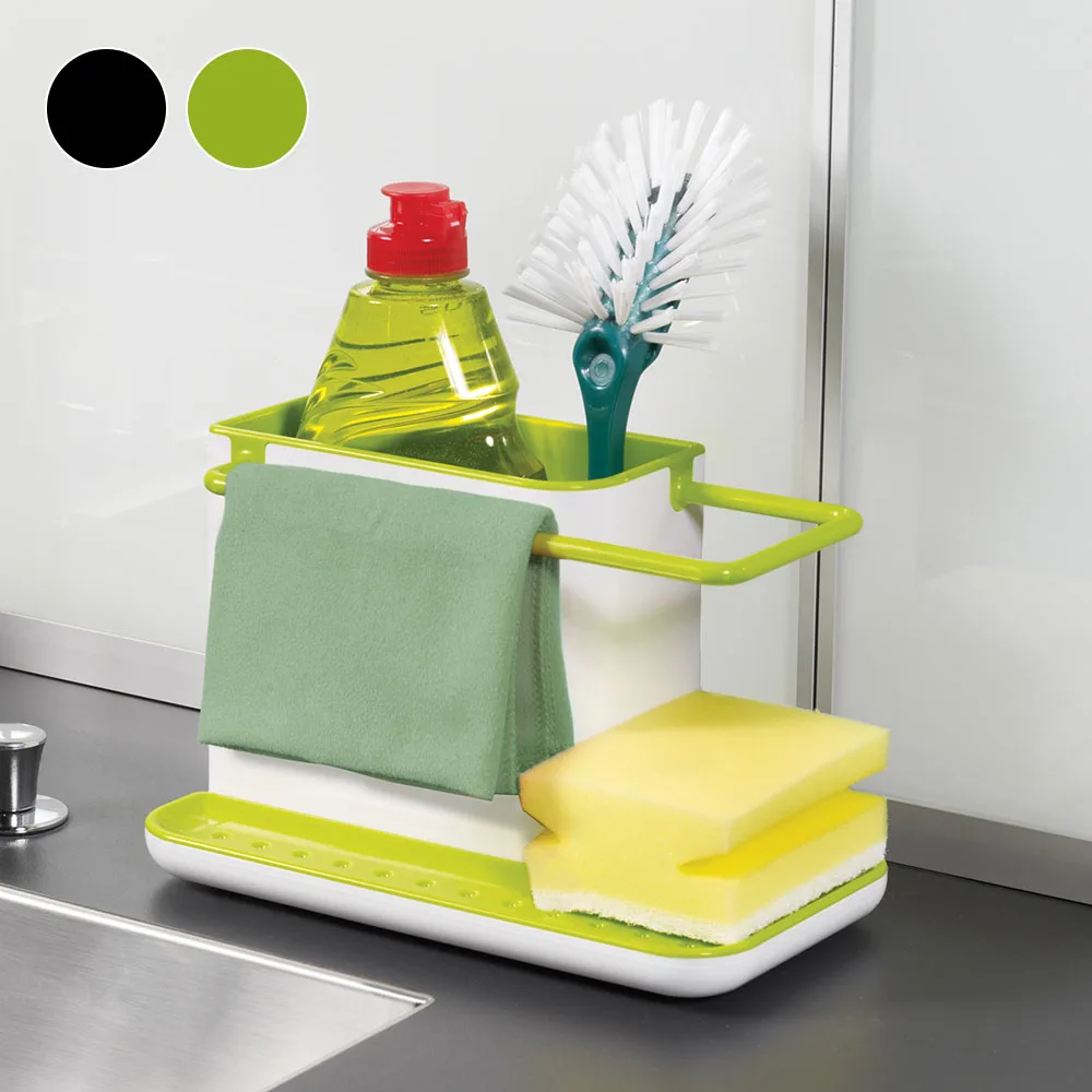 

1PC Kitchen Sink Sponge Storage Rack Soap Brush Organizer Kitchen Bathroom Accessories Towel Rack Holder Plastic