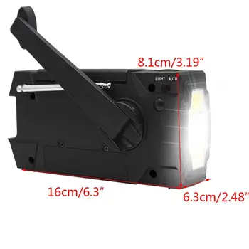 

2020 New Emergency Crank Radio Hand Crank Portable AM/FM，Flashlight &Power Bank&SOS Alarm