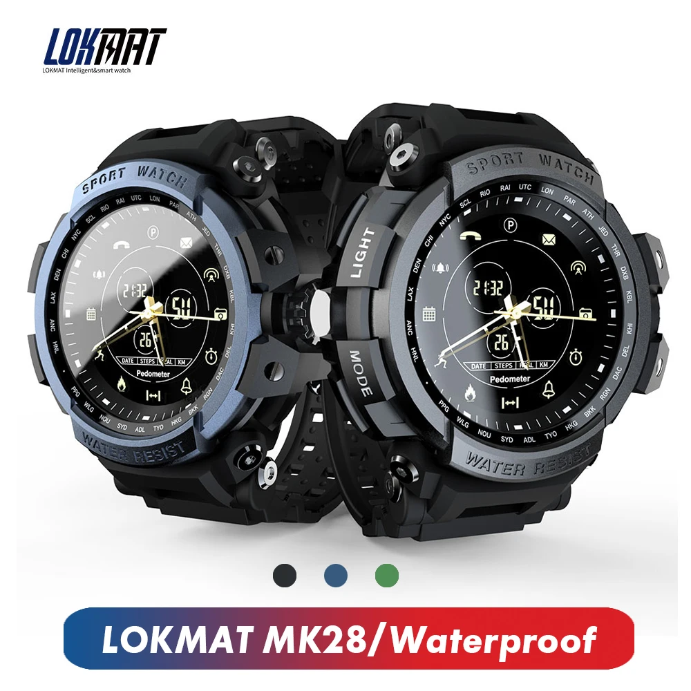 LOKMAT MK28 водонепроницаемые умные часы с шагомером и Bluetooth | Электроника