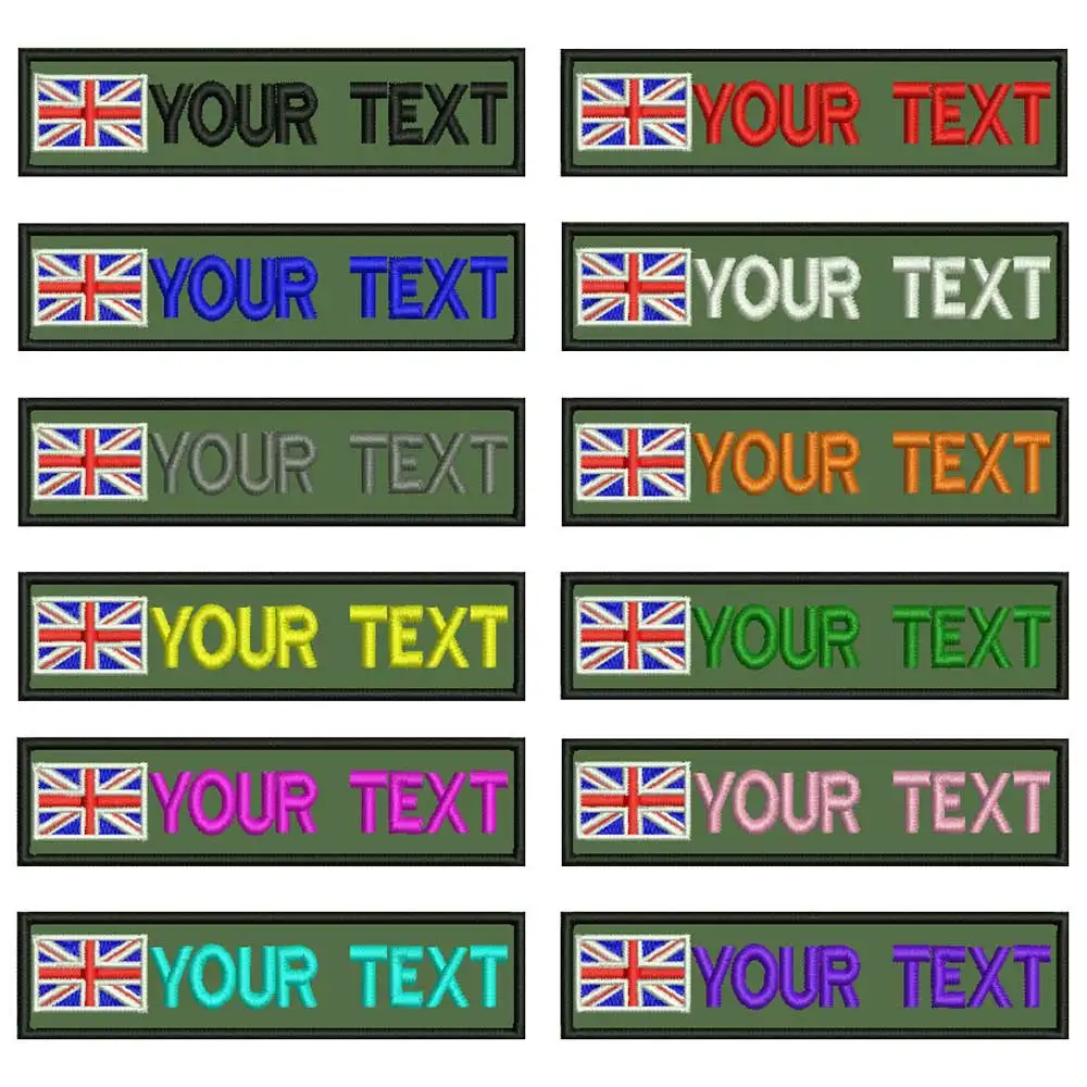 Custom UK flag army military name patches personalized iron on hook backing | Дом и сад