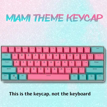 

104/87 Keys PBT Miami Double Color Backlight Keycaps DIY For Ikbc Cherry MX Annie Mechanical Keyboard
