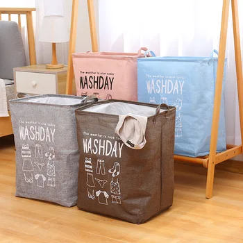 

Household Cartoon Fabric Storage Basket Sundry Storage Storage Basket Mass May Drawstring Top Laundry Basket Blanket Storage Bag
