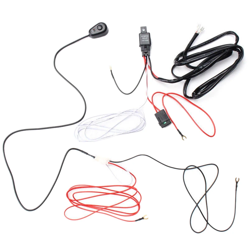 

Wiring Harness Kit Line 40A 12V Switch Relay Harness for 2 LED Work Light Bar A
