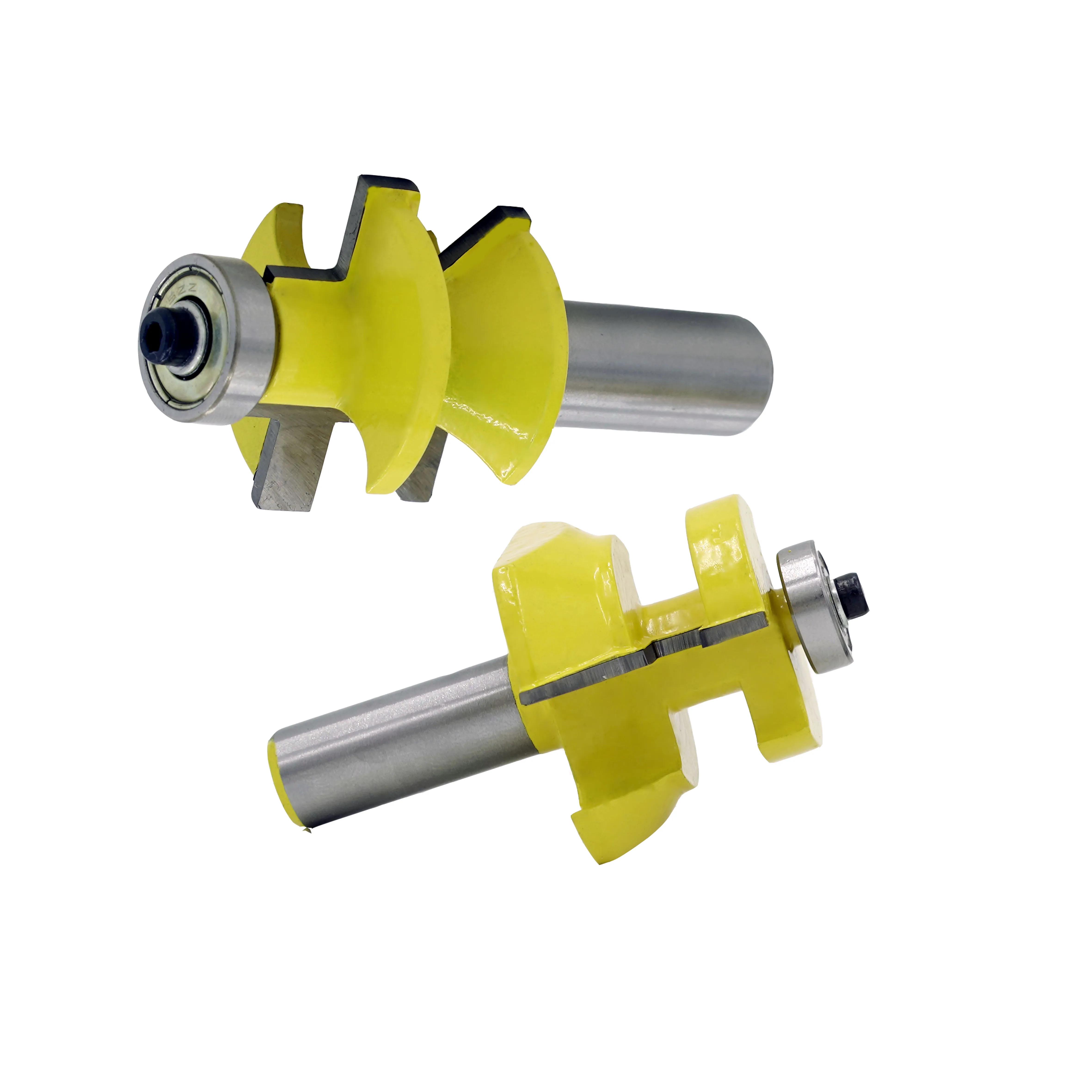 2pc 1/2" Shank V Groove & Matched Tongue Router Bit Set w/ premium ball bearings Woodworking cutte