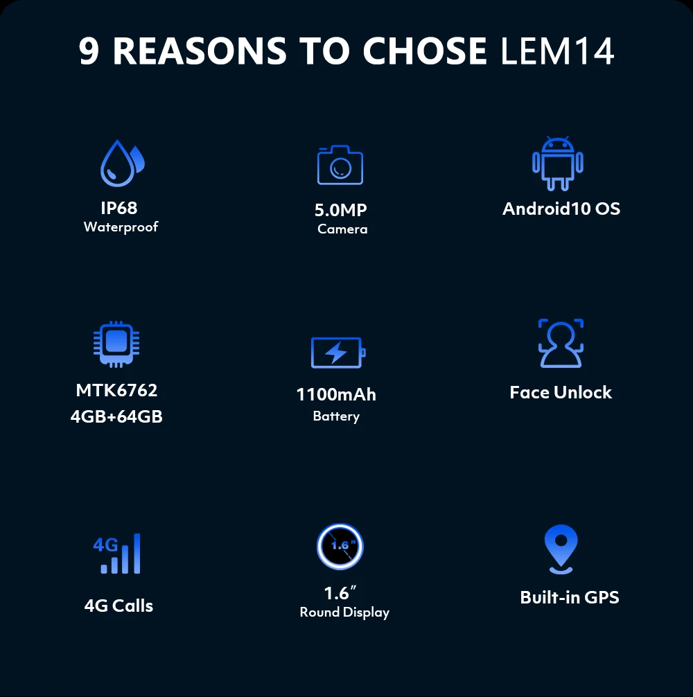 Original LEMFO LEM14 Smartwatch Android Dual Camera Smart Watch Bluetooth GPS Calorie Count Heart Monitor 50M Waterproof for Men