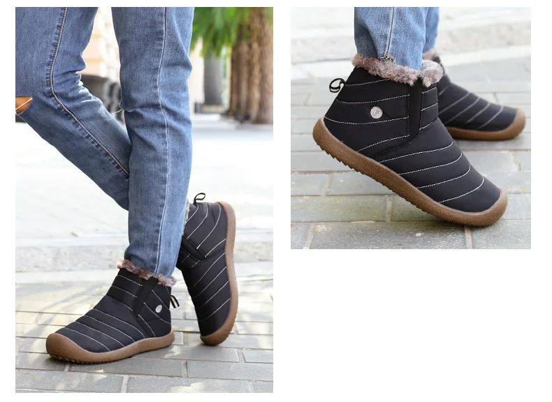 Bomlight/зимние ботинки унисекс; кроссовки на платформе; мужские слипоны; обувь для вождения; мужские ботинки; уличные зимние ботинки с эластичной лентой; Размеры 35-48