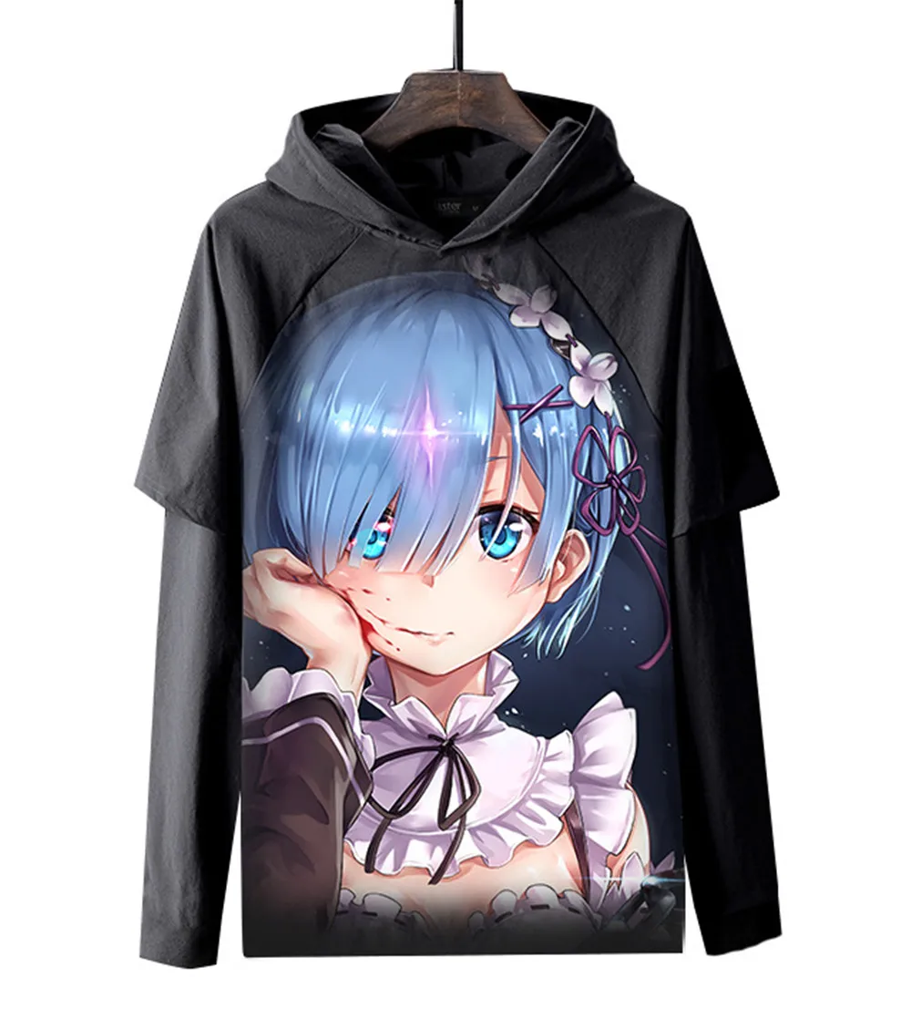 Re Life in a different world от zero Emiria Emilia Rem Ram, пуловер с капюшоном, костюм для косплея, Мужская и Женская толстовка