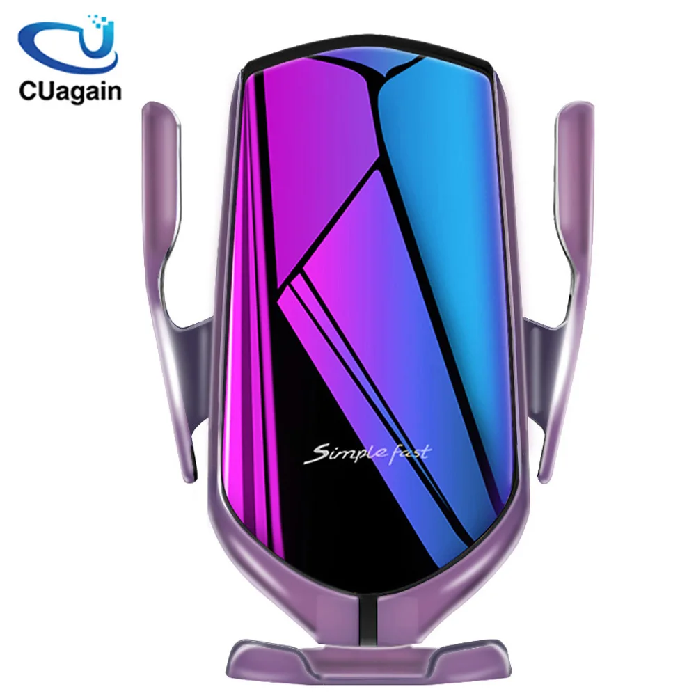 

R1 10W Car Wireless Charger Automatic Clamping phone Holder For All Smart Phones Infrared Induction Qi Charger Holder