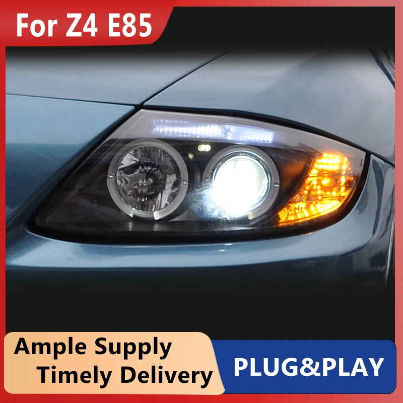 

Стайлинг автомобиля для BMW Z4 фары 2003-2008 E85 светодиодный ные фары DRL Hid фары ангельские глазки Биксеноновые лучевые аксессуары
