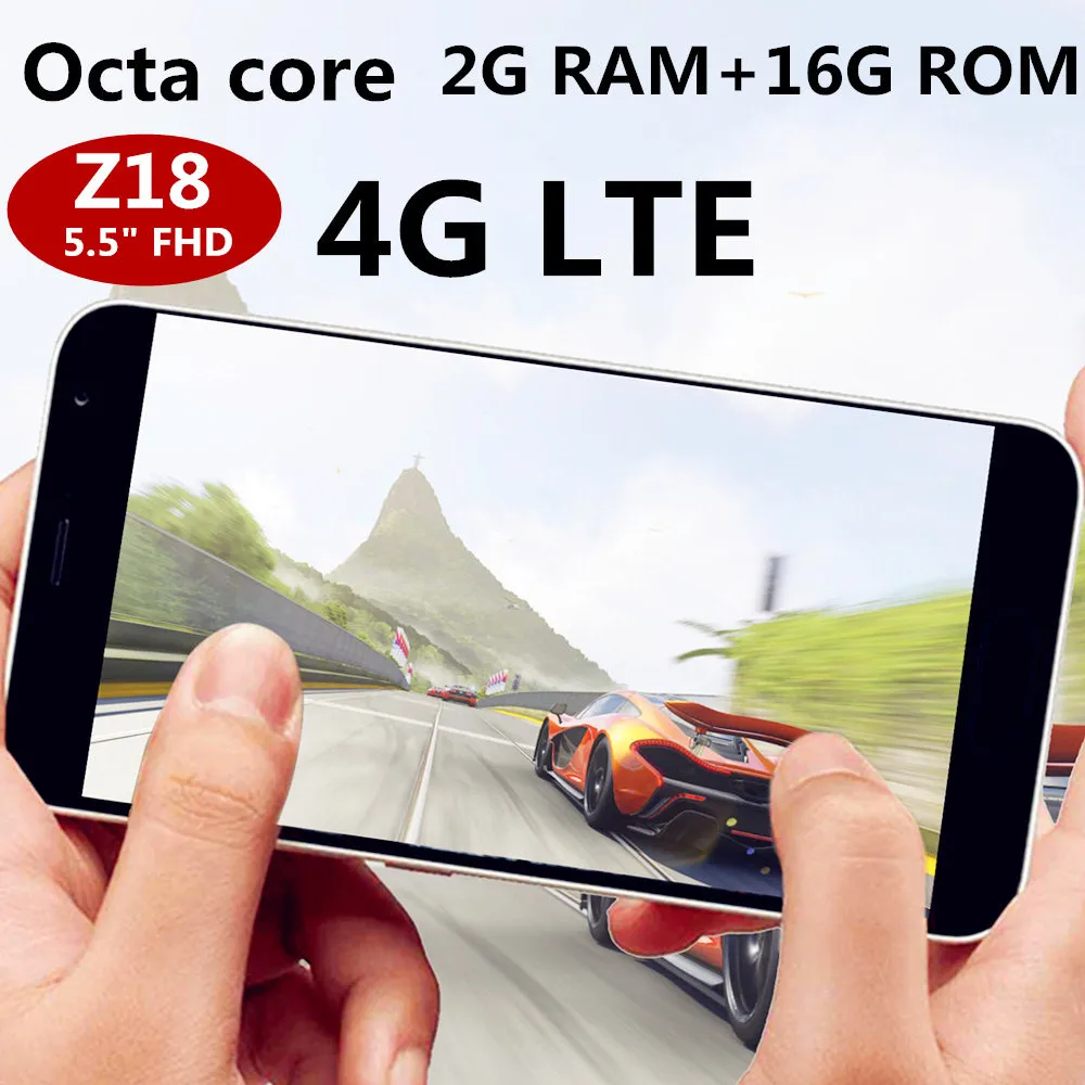 Z18 восьмиядерный смартфон 13 МП FHD дешевые celulars 4G LTE 2 г 16 г rom 5," WCDMA android Мобильные телефоны разблокирована глобальная версия