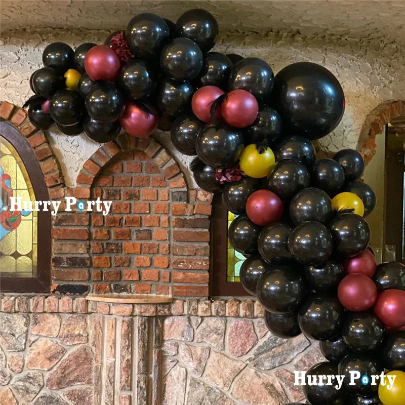 100 шт. Декоративная гирлянда с черными воздушными шарами|Воздушные шары и