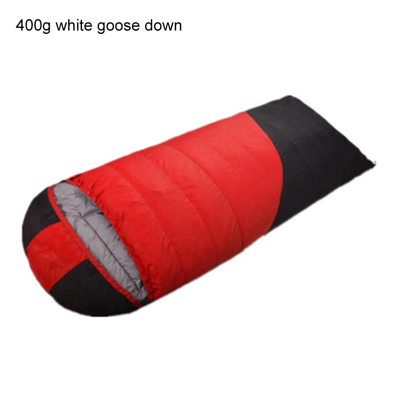 Red 400g Goose Down Спальный мешок сумка для спорта на открытом воздухе водонепроницаемая термо спальный мешок удобный с подогревом для взрослых весна кемпинг теплый спальный мешок - Цвет: Red 400g Goose Down