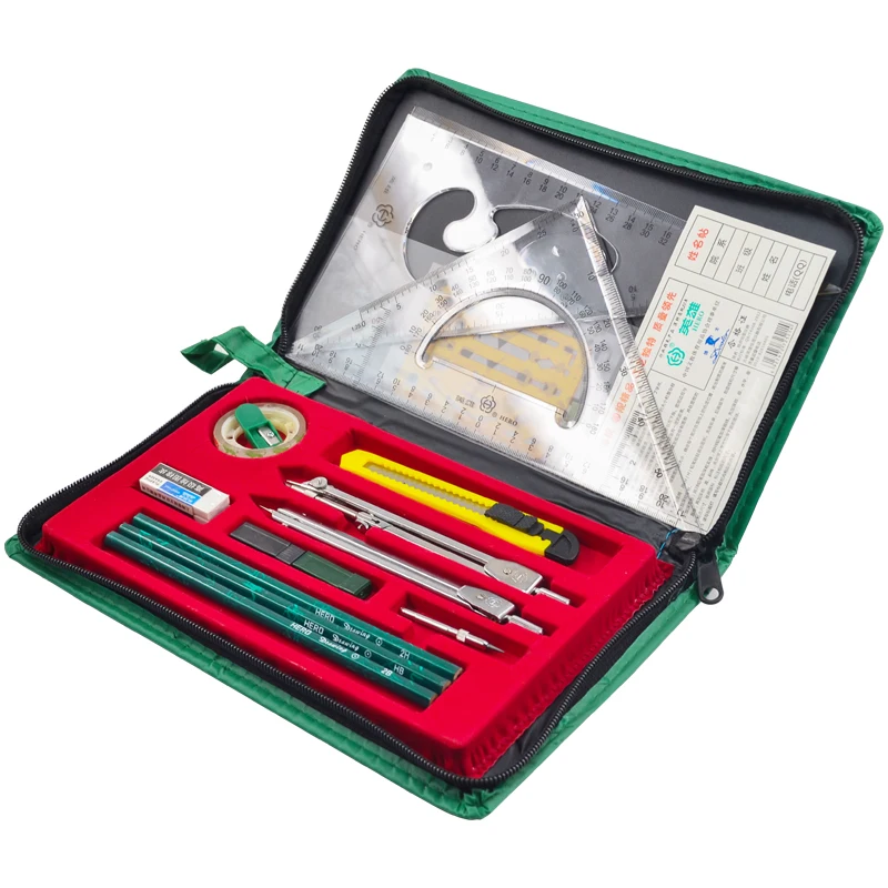 Hero Compass Triangle Ruler Pencil Hero Drawing Sketch Tools Set for Construction Architect Engineering Drawing Toolkit