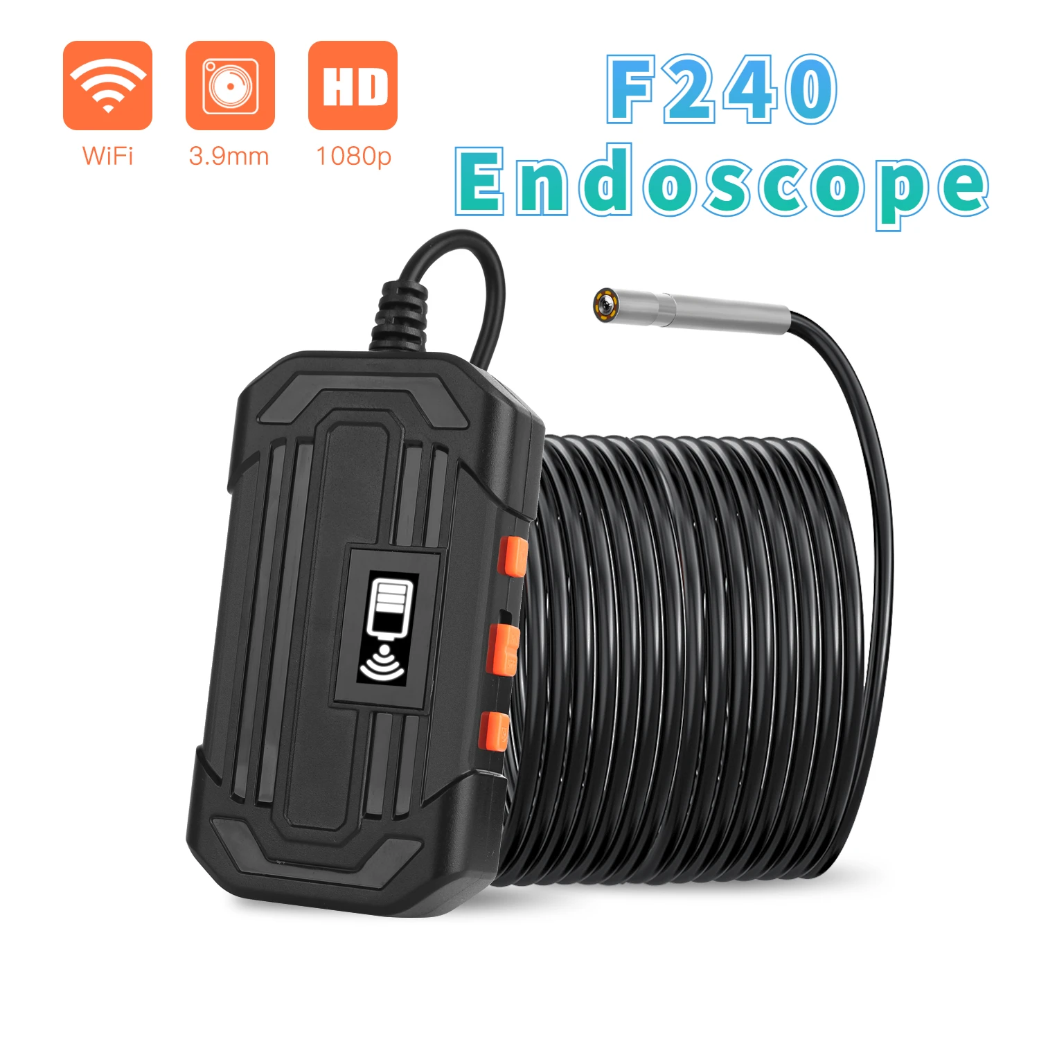 security camera system F240 Endoscope Camera 1080P HD Endoscope with 6 LEDs IP68 Waterproof Inspection Borescope 3.9mm Tiny Camera WIFI Endoscope security cameras with audio