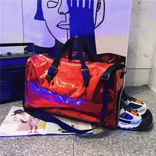 Новинка; Мужская блестящая Дорожная сумка из искусственной кожи; Большая вместительная сумка-подушка; женская модная сумка; сумка через плечо; спортивная сумка для фитнеса; B46-38