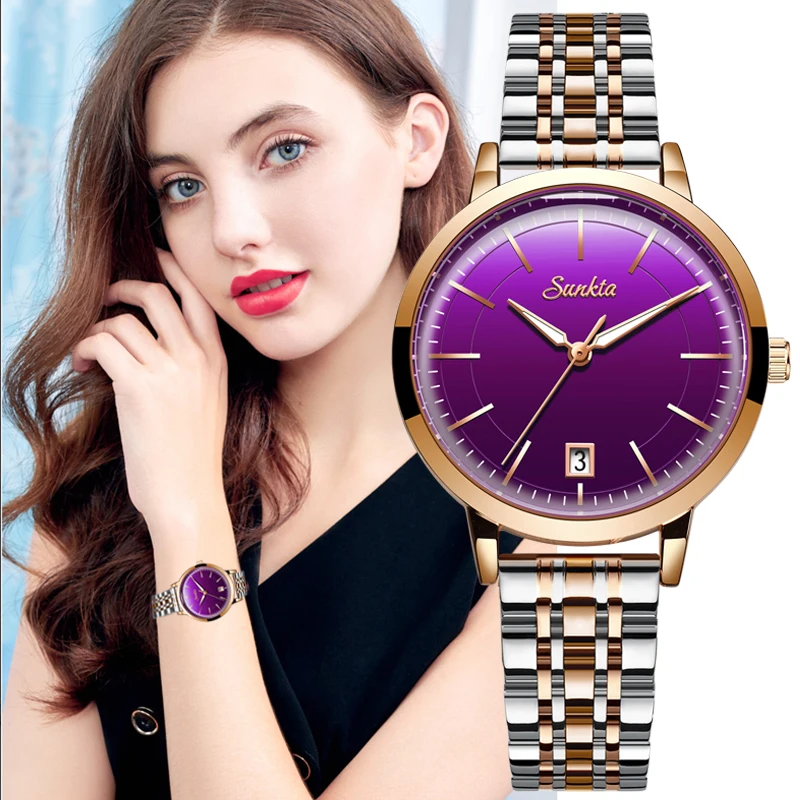 

Relogios feminino Women Watches SUNKTA Top Brand Luxury Watch Quartz Waterproof Women's Wristwatch Ladies Girls Fashion Clock