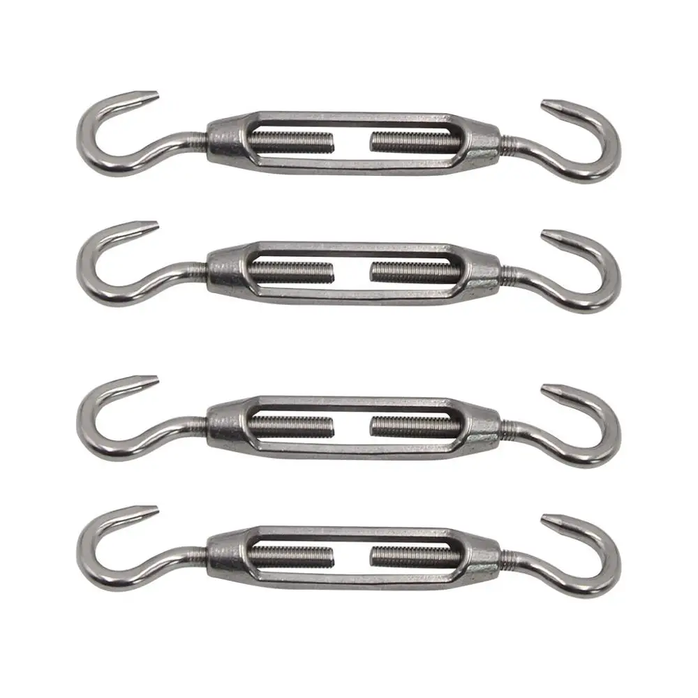 

A set of 4pcs Tensioner Hook Stress With Working Hook Stainless Steel Ten sioner Screw Wire Rope Casual