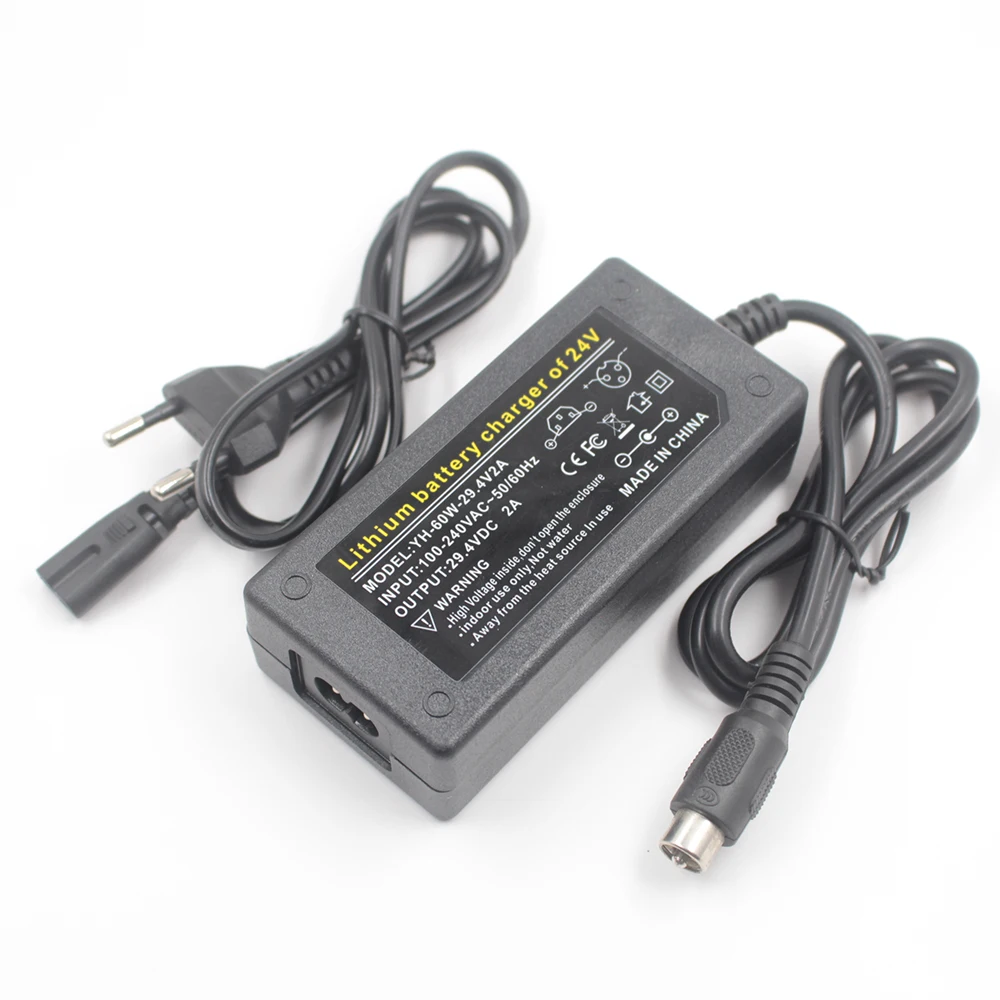 AC 100-240V 24V-29.4V 2A Adapter Power Lithium Battery Charger for 7 S 18650 Batteries Pack Electric Video Connector 1CM | Электроника