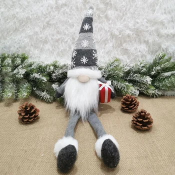 

17x46cm Gray/Green/Red Cute Christmas Doll Christmas For 2021 New Year Christmas Doll Hanging Table Decoration