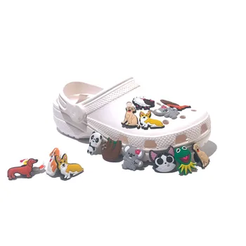 

90-100pcs/lot Animal Dog Frog Sloth Koala Sheep PVC Shoe Charms Accessories Decoration JIBZ for Croc Charms Bracelets Kids Gift