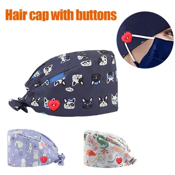 

Cartoon Cotton Surgical Cap Male And Female Doctor Work Cap Beauty Pet Vet Cap Medical Supplies Operating Room Lab Scrub Hat