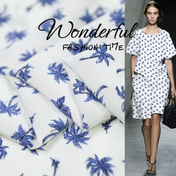 

Small coconut printed silk crepe de chine100% silk fabric silk dress fashion designer fabric soft comfortable breathable fashion