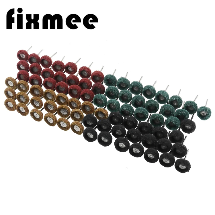 Fixmee80 шт/набор мини щетка для чистки абразивных колес нейлоновое волокно шлифовальная Шлифовальная головка Полировочный диск " 25 мм набор