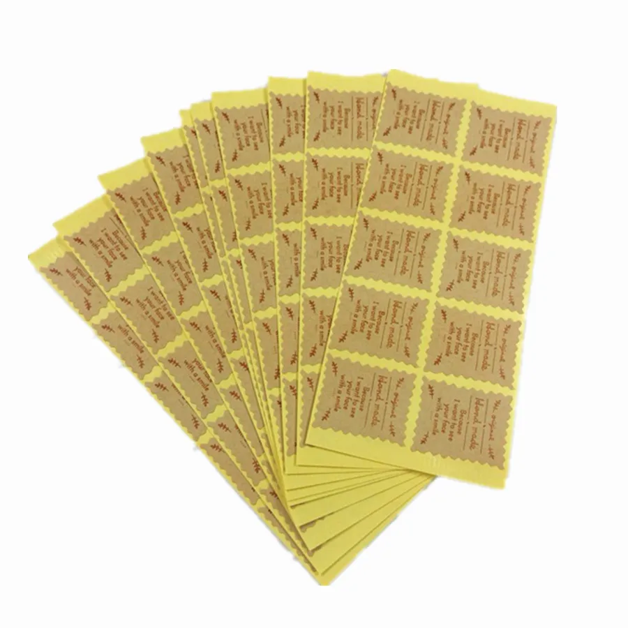 

100pcs/pack Original Handmade Stamp Cowhide Scrapbook Stickers Sealing Packaging Baking DIY Gift