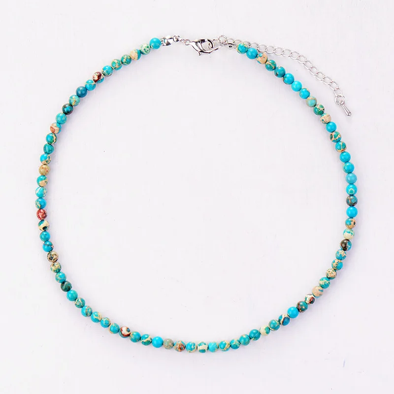 Women Choker 4MM Natural Stones Choker Necklace 2021 Womens Simple Collar Necklace Neck Choker Bohemia Jewelry Dropshipping - Image 5