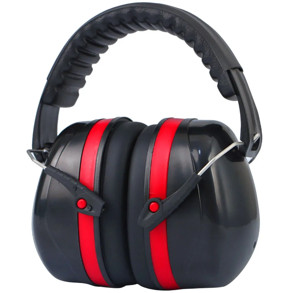 Регулируемая спортивная защита для слуха H unting наушники шумоподавление звукоизоляционные спящие исследования с hooting безопасность практичная - Color: Red Black