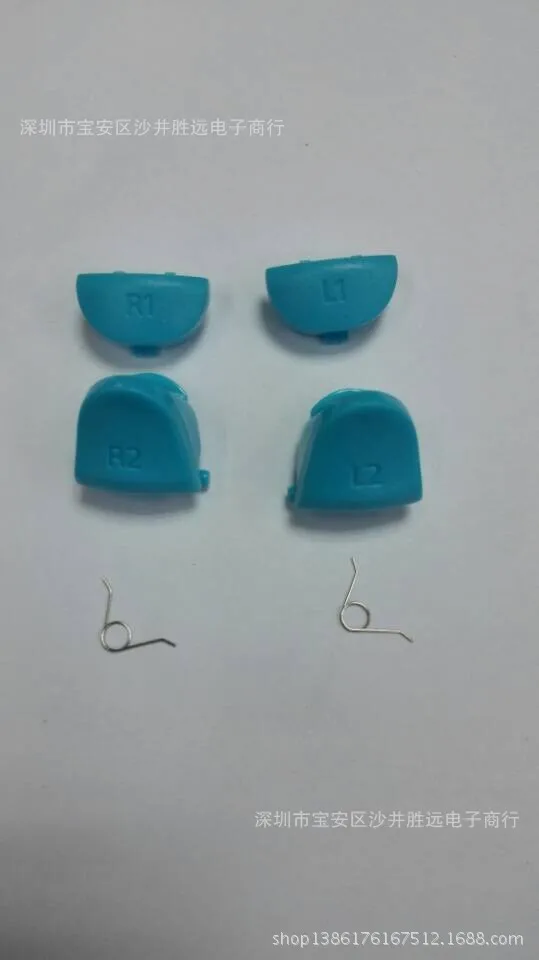 

PS4 Handle Repair Parts R1R2L1L2 with Spring R1 R2 L1 L2 Button Light Blue