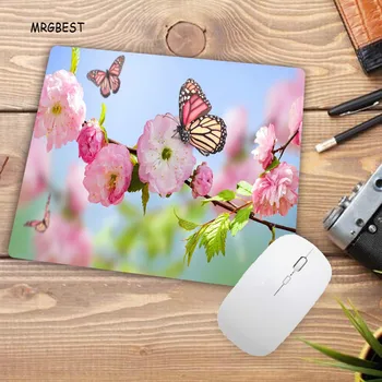 

Big Promotion Cool New Beautiful Flower Butterfly Mouse Pad Gaming Desk Small Size18x22cm Rubber Mouse Mats for Office Desk Pad