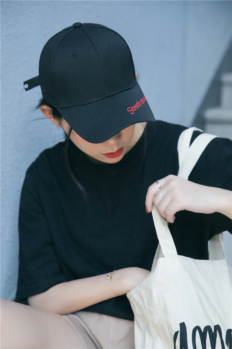 New Fashion Black Hat Women Korean Couple Hip Hop Baseball Caps Men Sun Hat Student Cap Gorra Hombre Snapback Embroidery 2020    (9)