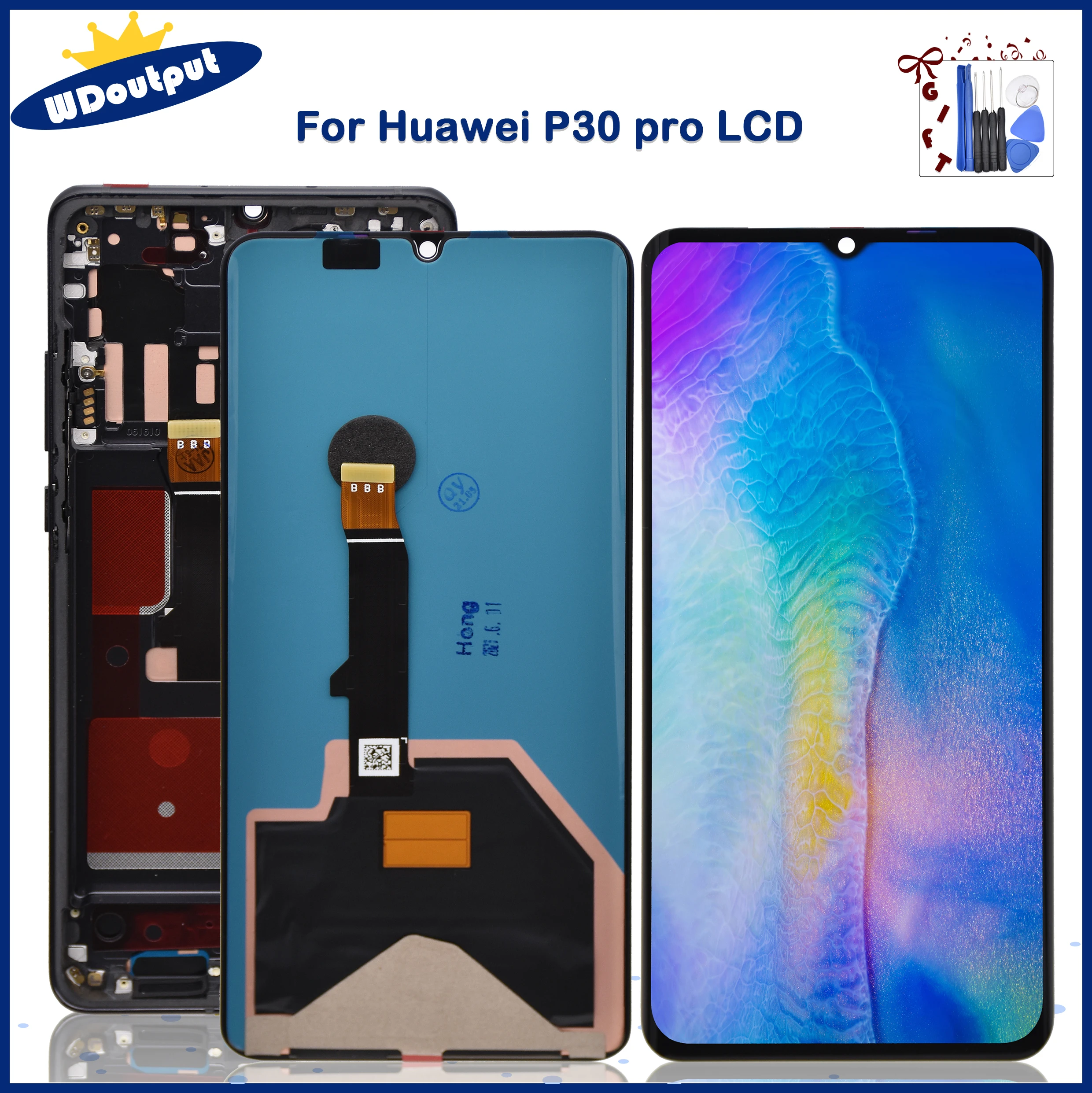 6.47"Original Amoled For Huawei P30Pro LCD Display Touch Screen Digitizer AssemblyReplacement For Huawei VOG-L29 VOG-L09 VOG-L04 the best screen for lcd phones cheap