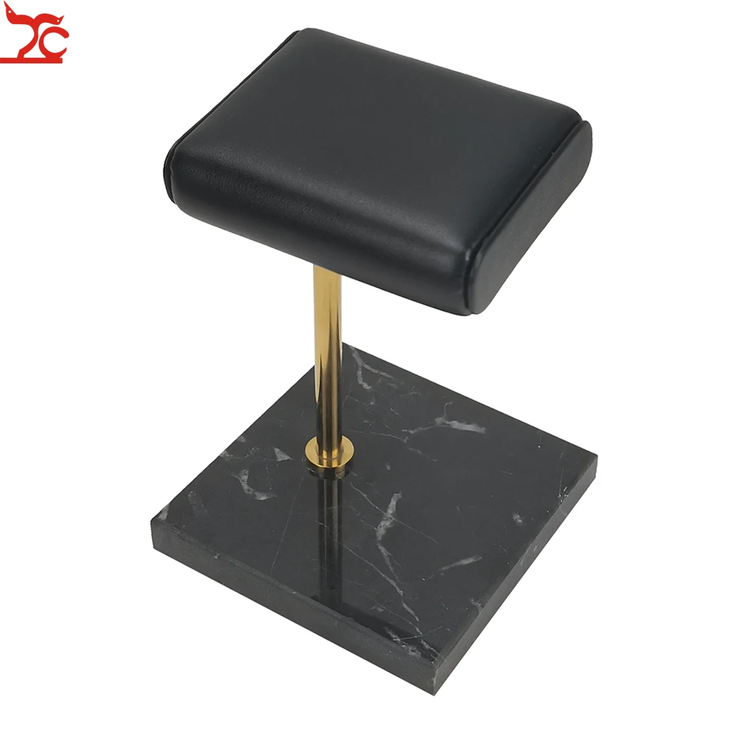 Présentoir De Montre Luxe Avec Base Marbre Et Coussin PU - Support Métal Pour Toutes Marques - Style Élégant